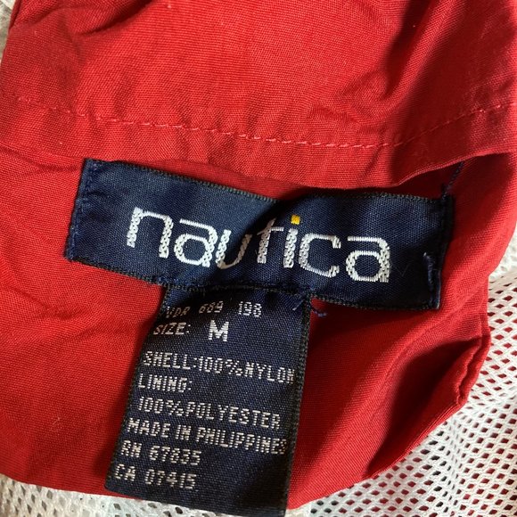 Nautica 90s Retro Spellout Red Black Swim Trunks M - Picture 2 of 4